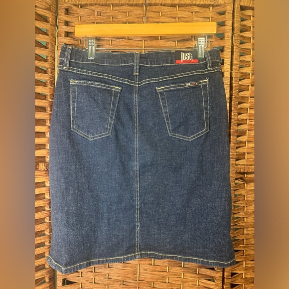 Just jeans Made In USA Skirt Front slit Denim Woman Junior SZ 13 Mostly cotton - Picture 8 of 13